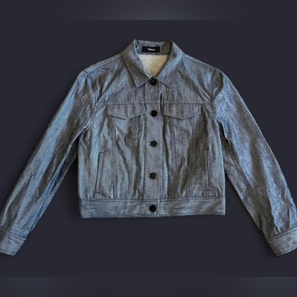Theory Jackets & Blazers - Theory Women's Blue Jean Jacket